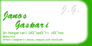 janos gaspari business card